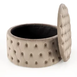 Garnero Arredamenti Pouf contenitore moderno Maximilien Beige New