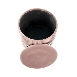 Garnero Arredamenti Pouf da salotto contenitore in velluto Franklin Rosa Online