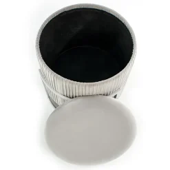 Garnero Arredamenti Pouf da salotto contenitore in velluto chiaro Franklin Grigio New