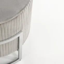 Garnero Arredamenti Pouf da salotto contenitore in velluto chiaro Franklin Grigio New