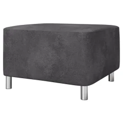 Garnero Arredamenti Pouf imbottito in tessuto 65x56cm grigio scuro Titus Tessuto Vellutato Alova Grigio Online