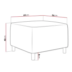 Garnero Arredamenti Pouf imbottito in tessuto 65x56cm grigio scuro Titus Tessuto Vellutato Alova Grigio Online