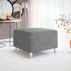 Garnero Arredamenti Pouf imbottito in tessuto 65x56cm grigio chiaro Titus Tessuto Lawa Grigio Clearance