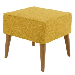 Garnero Arredamenti Pouf imbottito in tessuto quadrato 65x65cm giallo Soffio Senape Discount