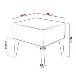 Garnero Arredamenti Pouf imbottito in tessuto quadrato 65x65cm Soffio Beige