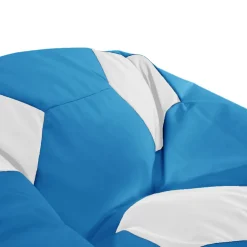 Garnero Arredamenti Pouf poltrona sacco palla da calcio blu bianco ecopelle Lionel Blu - Bianco Clearance