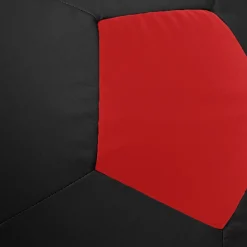 Garnero Arredamenti Pouf poltrona sacco palla da calcio ecopelle nero rosso Lionel Nero - Rosso