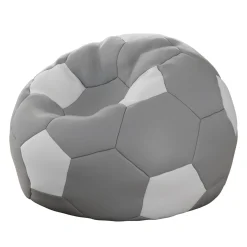 Garnero Arredamenti Pouf poltrona sacco palla da calcio ecopelle grigio bianco Lionel Grigio - Bianco Hot
