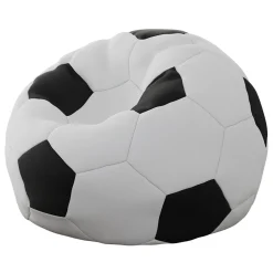 Garnero Arredamenti Pouf poltrona sacco palla da calcio ecopelle bianco nero Lionel Bianco - Nero Clearance