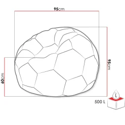 Garnero Arredamenti Pouf poltrona sacco palla da calcio ecopelle nero bianco Lionel Nero - Bianco Sale