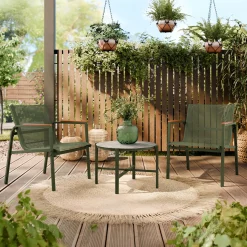 Garnero Arredamenti Salotto da giardino 2 posti con tavolino moderno verde Adamo Sale