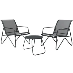 Garnero Arredamenti Salotto da giardino 2 posti con tavolino moderno antracite Nerone Discount