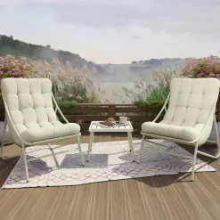 Garnero Arredamenti Salotto da giardino 2 posti con cuscini e tavolino Aurelia Beige Hot