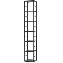 Garnero Arredamenti Scaffale sospeso da parete 30x176h cm 6 ripiani nero opaco in metallo Misaki Gihome® Hot