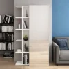 Garnero Arredamenti Scarpiera con libreria 88x160h cm 1 anta con specchio bianco Vanda Clearance