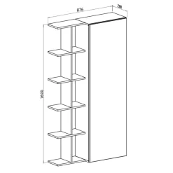 Garnero Arredamenti Scarpiera con libreria 88x160h cm 1 anta con specchio bianco Vanda Clearance