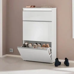 Garnero Arredamenti Scarpiera ingresso 60x108cm 2 ante Eclisse Bianco Lucido New