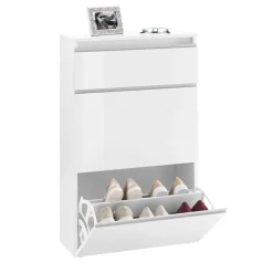 Garnero Arredamenti Scarpiera ingresso 60x108cm 2 ante Eclisse Bianco Lucido New