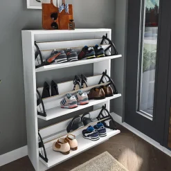 Garnero Arredamenti Scarpiera ingresso 74x110h cm moderna bianco Palmaria Bianco Opaco Outlet