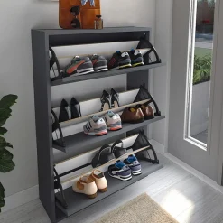 Garnero Arredamenti Scarpiera ingresso 74x110h cm moderna Palmaria Antracite