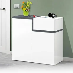 Garnero Arredamenti Scarpiera ingresso 80x80h cm 2 ante bianco lucido ossido Lucidardo Bianco Lucido - Ossido New