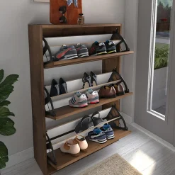 Garnero Arredamenti Scarpiera ingresso 74x110h cm moderna Palmaria Noce Outlet