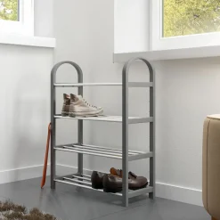 Garnero Arredamenti Scarpiera ingresso 50x65h cm 4 ripiani Lavinia Grigio