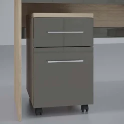 Garnero Arredamenti Scrivania angolare con cassettiere 140x60cm rovere antracite Time 12 Clearance