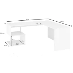 Garnero Arredamenti Scrivania angolare ufficio 180x78cm ErgoDesk Bianco Lucido Hot