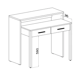 Garnero Arredamenti Scrivania 37/71cm ufficio bianco frassino cemento Maybelle Bianco Opaco - Cemento Hot