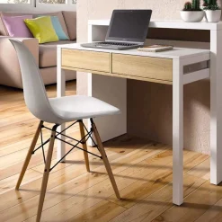 Garnero Arredamenti Scrivania 36/66cm ufficio moderna bianco opaco rovere Adam Gihome® Discount