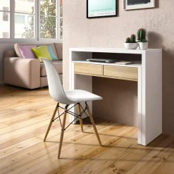 Garnero Arredamenti Scrivania 36/66cm ufficio moderna bianco opaco rovere Adam Gihome® Discount