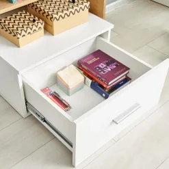 Garnero Arredamenti Scrivania 149/50cm ufficio moderna bianco rovere Jade Gihome® Bianco Opaco - Rovere Hot