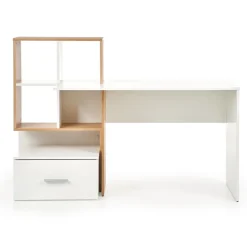 Garnero Arredamenti Scrivania 149/50cm ufficio moderna bianco rovere Jade Gihome® Bianco Opaco - Rovere Hot