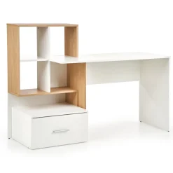 Garnero Arredamenti Scrivania 149/50cm ufficio moderna bianco rovere Jade Gihome® Bianco Opaco - Rovere Hot