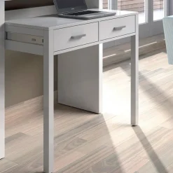 Garnero Arredamenti Scrivania consolle ingresso moderna 99x87cm bianco opaco Anastasia Clearance
