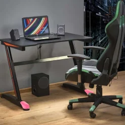 Garnero Arredamenti Scrivania gaming salvaspazio 100x60cm nero fucsia Agamennone Sale