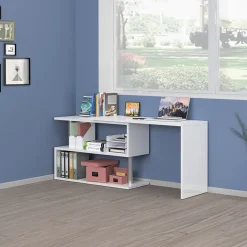 Garnero Arredamenti Scrivania girevole 65-120cm Havana Bianco Lucido Hot