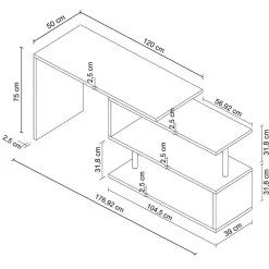 Garnero Arredamenti Scrivania girevole 65-120cm Havana Ossido Discount