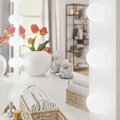 Garnero Arredamenti Scrivania postazione trucco 100x145cm con specchio bianco Dijon