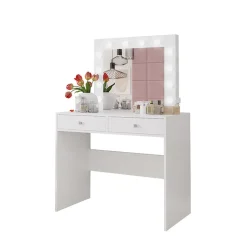 Garnero Arredamenti Scrivania postazione trucco 100x145cm con specchio bianco Dijon