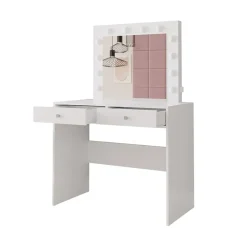 Garnero Arredamenti Scrivania postazione trucco 100x145cm con specchio bianco Dijon