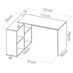 Garnero Arredamenti Scrivania ufficio angolare salvaspazio 121x96cm rovere Sunny