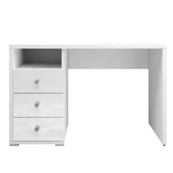 Garnero Arredamenti Scrivania ufficio moderna con cassetti 120x50cm bianco lucido Angus New