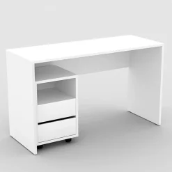 Garnero Arredamenti Scrivania ufficio moderna 130x50cm cassettiera Callum Bianco Opaco Discount