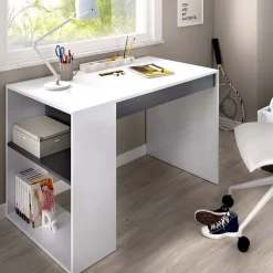 Garnero Arredamenti Scrivania ufficio salvaspazio 115x50cm bianco opaco grafite Tiger Bianco Opaco - Grafite