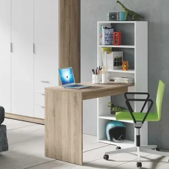 Garnero Arredamenti Scrivania ufficio salvaspazio moderna 120x144cm rovere bianco Jolie Bianco Opaco - Rovere Best