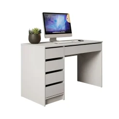 Garnero Arredamenti Scrivania ufficio 120x75cm 5 cassetti Blackpool Bianco Opaco Outlet