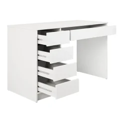 Garnero Arredamenti Scrivania ufficio 120x75cm 5 cassetti Blackpool Bianco Opaco Outlet