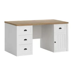 Garnero Arredamenti Scrivania 160x76cm 4 cassetti bianco frassinato rovere Provenza
